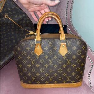 Louis Vuitton Brown Monogram Satchel with Vachetta Trim